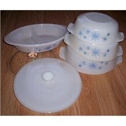 6 Pc Set Fire King Bakeware Starlight Pattern #2068607