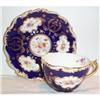 Image 1 : Coalport Cobalt Blue and Floral Cup Saucer #2068642