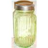 Image 1 : Green Depression Glass Spice Canister Jar #2068645