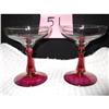 Image 1 : royal ruby irridized,  champagne  stemware, #2069107