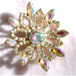 Vintage Large Rhinestone Pin & Earrings #2080807