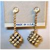 Image 1 : Vintage Dangle Cube Rhinestone Earrings #2080865