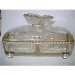 LOVELY PRESSED GLASS DIVIDED BONBON BOX - #2081002