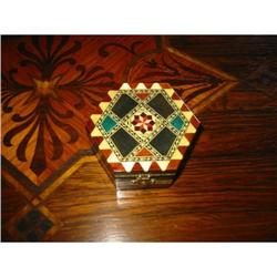 Spanish Inlay wood box w red Interior! #2081030