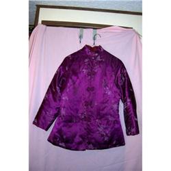 Vintage Oriental Plum Silk Jacket/Top #2081311