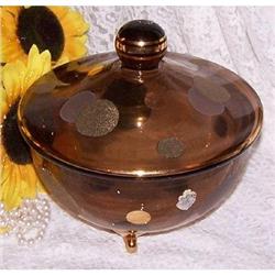 c1950 Retro Polka Dot Glass Bowl Tuscany Italy #2081334