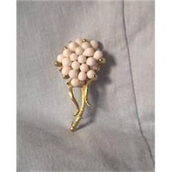 Brooch/Summer White Floral/Tear Drop Shaped #2081405
