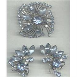 Set(s)/Unsigned Brooch&Ear Clips/ST W/Clear & #2081442