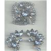 Image 1 : Set(s)/Unsigned Brooch&Ear Clips/ST W/Clear & #2081442