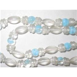 Art Deco Rock Crystal Art Glass Necklace - 18" #2081629