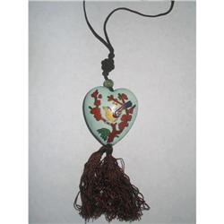 Oriental Puffy Heart  Enamelled Necklace #2081634