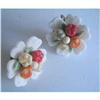 Image 1 : Art Deco Fruit Salad Milk Glass Earrings  #2081639