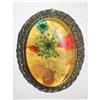 Image 1 : Embedded Lucite Brooch Flowers & Ferns #2081665