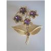 Image 1 : Art Deco Rhinestone & Gold Tone Flower Brooch  #2081682