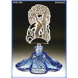 CZECH PERFUME BOTTLE BLUE NYMPH w FLOWERS #2081749