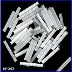 2000 VINT  ICE FROST GLASS TUBE BEADS 20 mm #2081751
