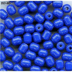 2000 VINTAGE BLUE BARREL GLASS BEADS 6mm #45 #2081754