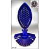 Image 1 : CZECH VINTAGE COBALT BLUE GLASS PERFUME BOTTLE#2081791