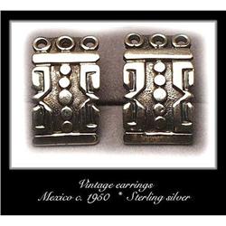 VINTAGE MEXICAN SILVER EARRINGS #98 #2081854