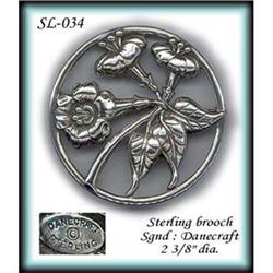VINTAGE DANECRAFT STERLING BROOCH SL034 #2081855