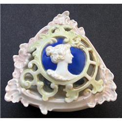 Schafer & Vater Lustreware Cameo Powder Jar #2081900