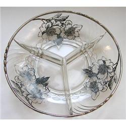 Floral Sterling Silver Overlay 3 Part Relish #2081938