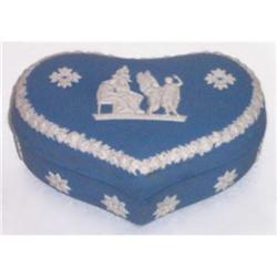 Wedgwood Blue Jasperware Heart Powder Jar #2081946