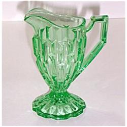 Central Glass 'Frances' Green Creamer #2081952
