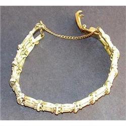 CORO Pegasus Goldtone Enamel Link Cuff Bracelet#2081995