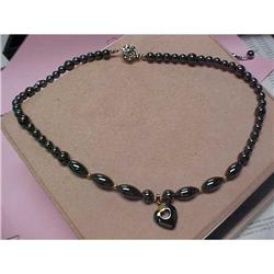 Magnetic Malachite Black Bead Necklace #2082088