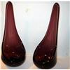 Old MULBERRY PURPLE Blown Glass candleholders #2082526