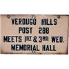 old vintage VERDUGO HILLS porcelain sign #2082545