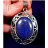 Image 1 : 2.5" LAPIS Sterling Jaali Pendent #2082896