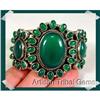 Image 1 : AWESOME Green Onyx GEMSTONE Sterling Cuff #2082902
