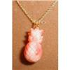 Image 1 : CORAL Pineapple NECKLACE 14K chain HAWAII #2083027