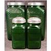 Image 1 : Depression GLASS Canisters & Shakers GREEN #2083215