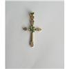Image 1 : OLD 14K & EMERALD & DIAMOND TINY CROSS PENDANT #2083282