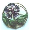 Image 1 : Gold washed sterling enamel flower pin #2083444