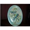 Image 1 : Cabinet Platter. Hand Painted Bluebirds #2083690
