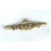 Image 1 : Claddagh Pin Irish with diamond. c1950 9ct. #2083765