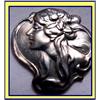 Image 1 : ART NOUVEAU ST SILVER DISK SCULPTED HEAD 19C #2084001