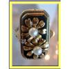 Image 1 : VICTORIAN ONYX GOLD PEARL DIAMOND MOURNING RING#2084093