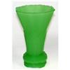 Image 1 : Jadite Pressed Art Deco Glass Chevron Vase #2092814