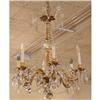 Image 1 : Antique Bronze and Crystal Chandelier Fixture #2092865