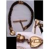 Image 1 : 1800's Mourning HAIR watch chain & LOCKET #2093306