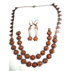 1920s JELLY OPAL Dragons Breath FULL Parure #2093317