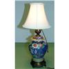 Image 1 : 19c Japanese Porcelain Vase Lamp bird flower #2093484