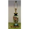 Image 1 : Art Nouveau Flower Porcelain Bronze Lamp #2093485