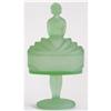 Image 1 : Green BALLERINA Satin Glass Powder Jar #2100156