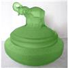 Image 1 : Elephant and Babies Green Satin Powder Jar #2100342